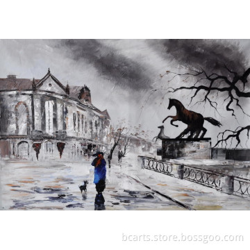 Newest paris street scene oil painting Wall Art